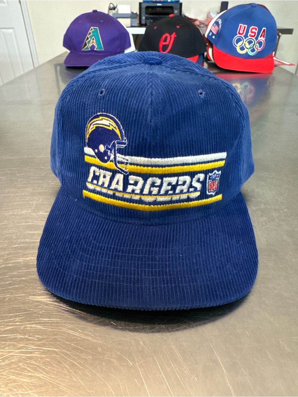 Vintage San Diego Chargers NFL blue corduroy cap